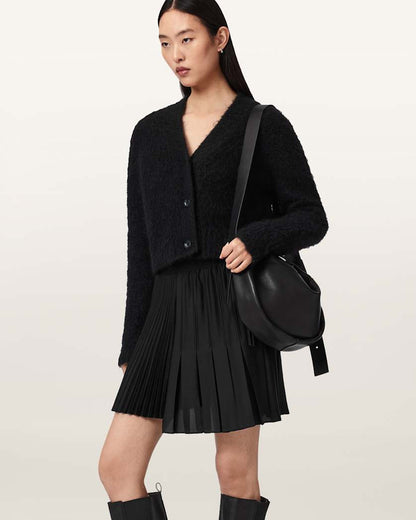 AllSaints Jax Asymmetric Mini Skirt Women's Bitter Brown Women's