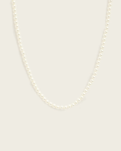 AllSaints Pearl Carabiner Clasp Necklace Women's Warm Brass/White Women's