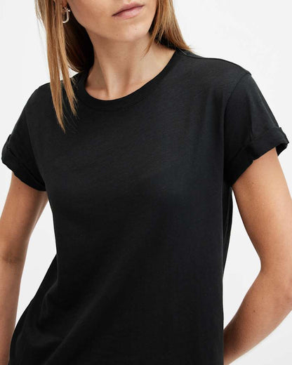 AllSaints Anna Crew Neck Short Sleeve T Shirt Women's Black Women's