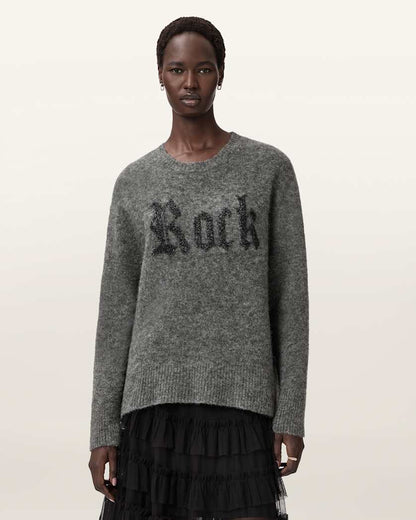AllSaints Rock Wool Sweater Women's Metallic/Charcoal Women's
