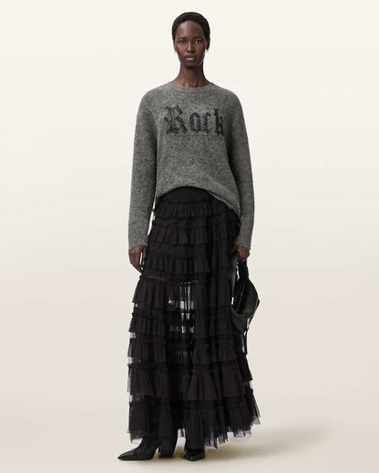 AllSaints Rock Wool Sweater Women's Metallic/Charcoal Women's