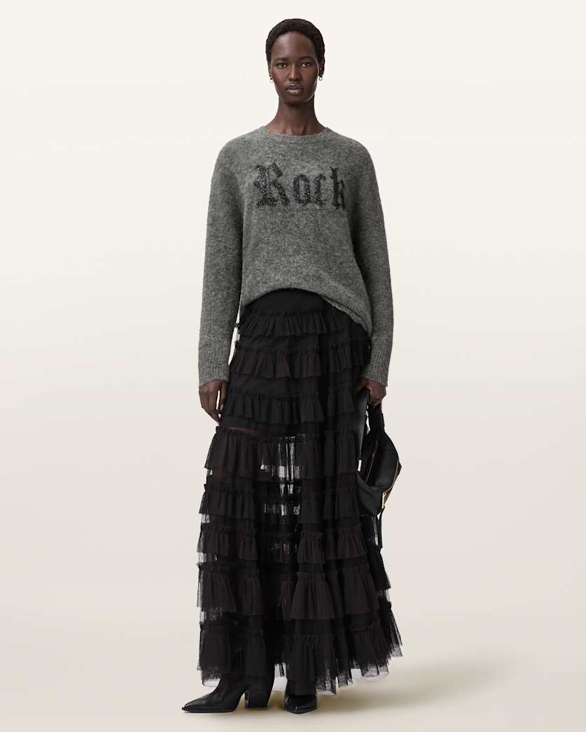 AllSaints Rock Wool Sweater Women's Metallic/Charcoal Women's