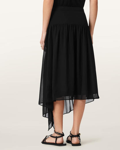 AllSaints Cyra Asymmetric Maxi Skirt Women's Black Women's
