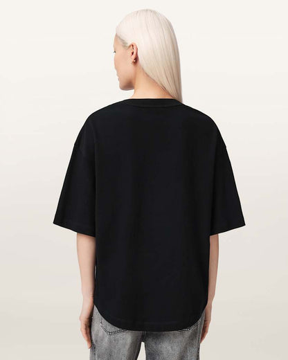 AllSaints Icon Amelie Oversized Embellished T Shirt Women's Optic White Women's