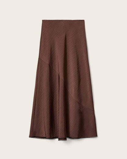 AllSaints Darya Bias Cut Maxi Skirt Women's Bitter Brown Women's