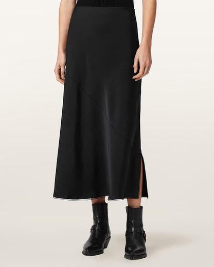 AllSaints Darya Bias Cut Maxi Skirt Women's Bitter Brown Women's