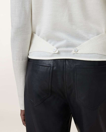 AllSaints Wasson Pirate Lightweight Merino Cardigan Women's Chalk White Women's