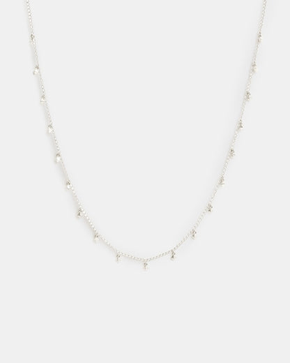 AllSaints Ria Mini Stud Sterling Silver Necklace Women's Warm Silver Women's