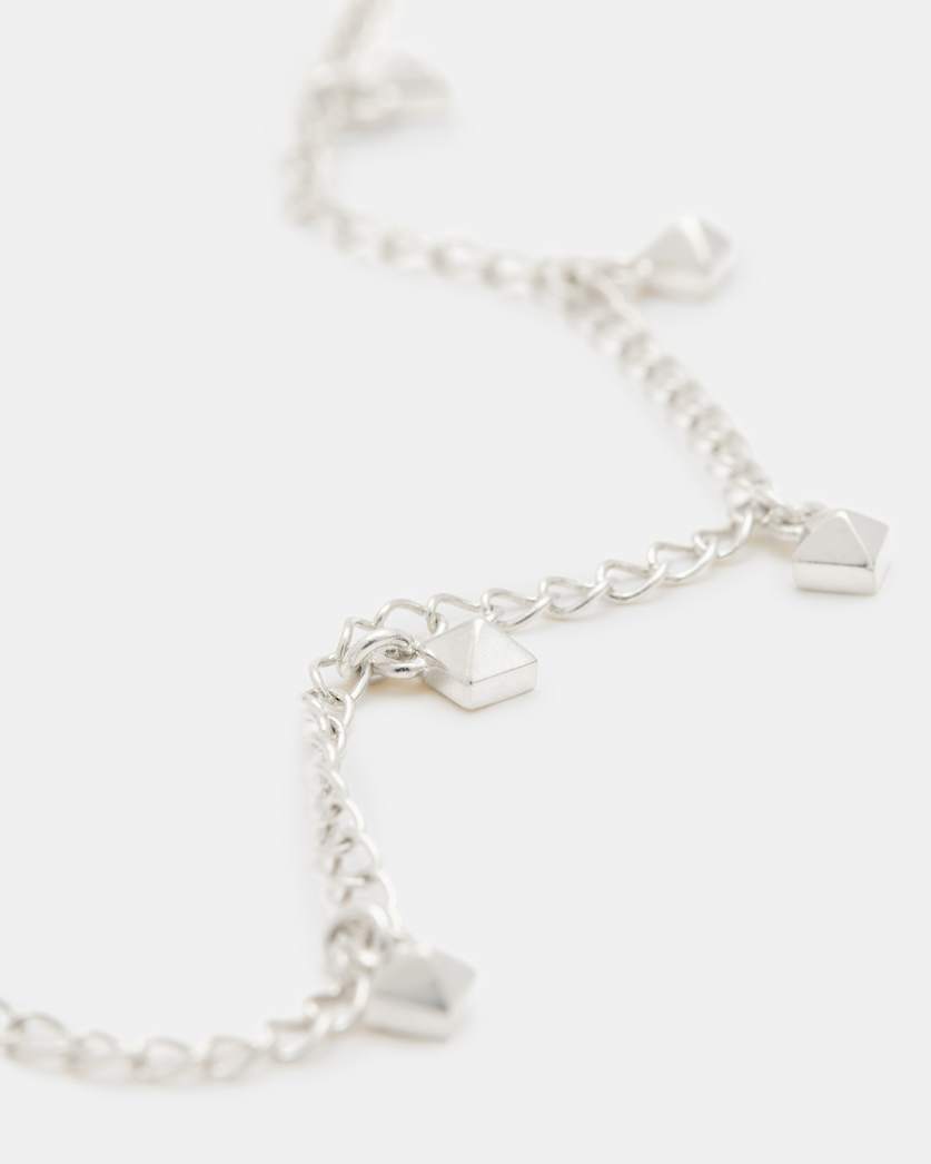 AllSaints Ria Mini Stud Sterling Silver Necklace Women's Warm Silver Women's