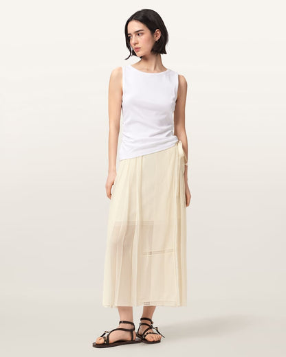 AllSaints Clover Wrap Maxi Skirt Women's Khaki Green Women's