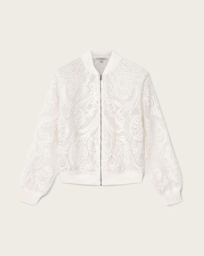 AllSaints Jade Embellished Bomber Jacket Women's White Women's