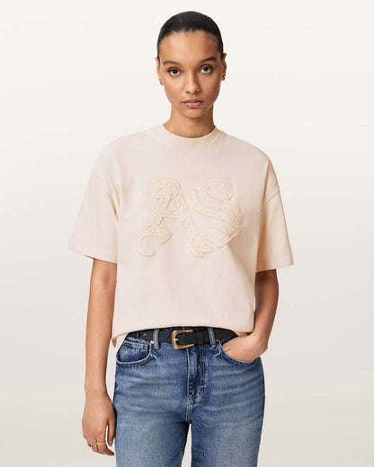 AllSaints Insignia Oversized Etta T Shirt Women's Crystal Pink Women's