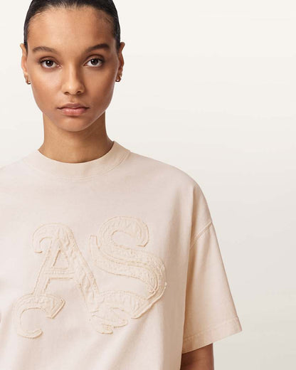 AllSaints Insignia Oversized Etta T Shirt Women's Crystal Pink Women's