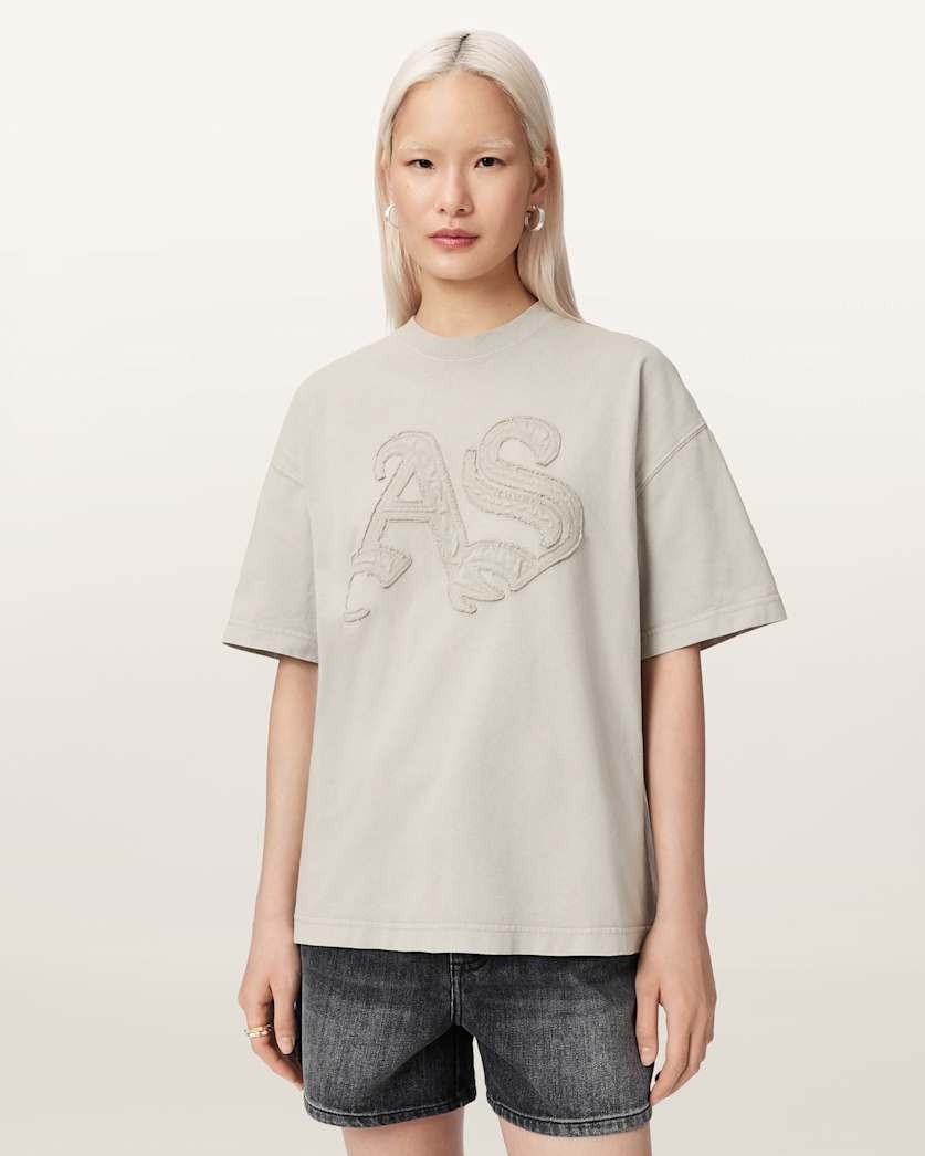 AllSaints Insignia Oversized Etta T Shirt Women's Crystal Pink Women's
