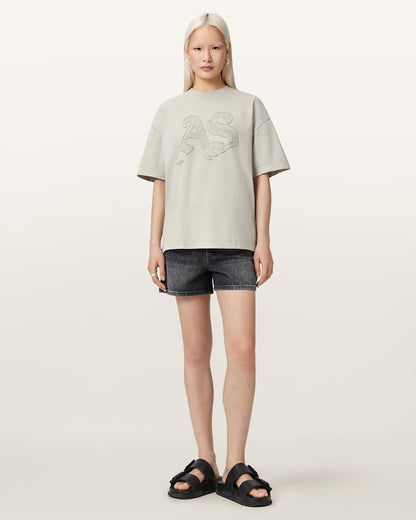 AllSaints Insignia Oversized Etta T Shirt Women's Crystal Pink Women's