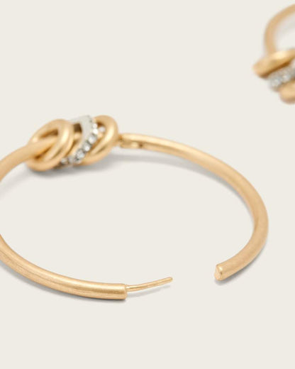 AllSaints Selene Bolt Hoop Earrings Women's Warm Brass Women's