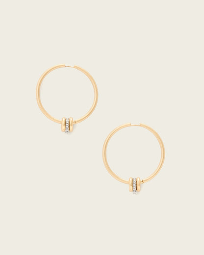 AllSaints Selene Bolt Hoop Earrings Women's Warm Brass Women's