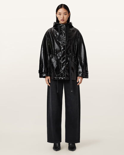 AllSaints Kelsie Shine Hooded Jacket Women's Black Women's