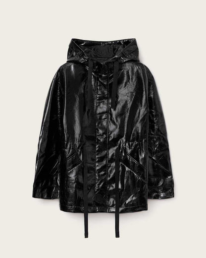 AllSaints Kelsie Shine Hooded Jacket Women's Black Women's