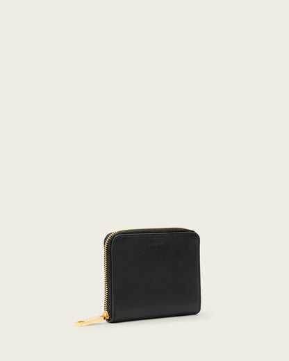 AllSaints Lena Leather Zip Wallet Women's Black Women's