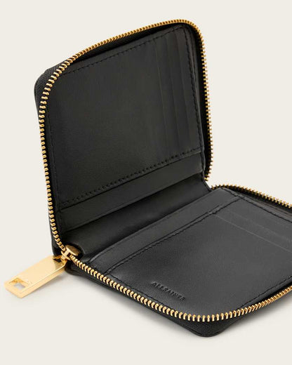 AllSaints Lena Leather Zip Wallet Women's Black Women's