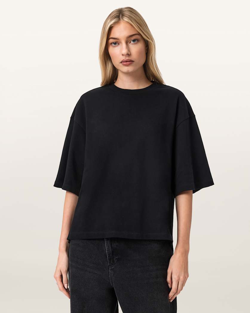 AllSaints Esme Amelie Oversized T Shirt Women's Black Women's