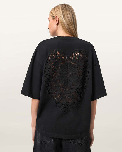 AllSaints Esme Amelie Oversized T Shirt Women's Black Women's