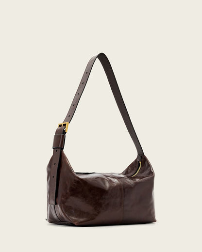 AllSaints Jean Rey Leather Shoulder Bag Women's Cognac Brown Women's