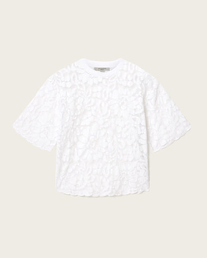 AllSaints Amelie Oversized Short Sleeve Lace T Shirt Women's Bitter Brown Women's