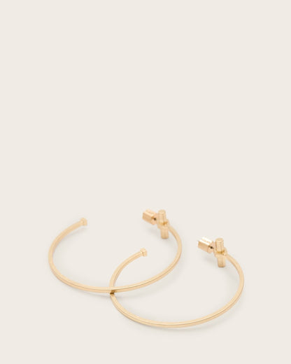 AllSaints Toggle Large Hoop Earrings Women's Warm Brass Women's