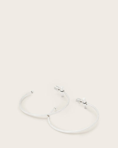 AllSaints Toggle Large Hoop Earrings Women's Warm Silver Women's
