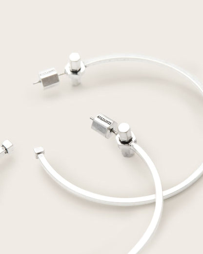 AllSaints Toggle Large Hoop Earrings Women's Warm Silver Women's