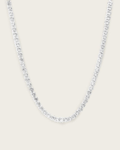 AllSaints Gia Crystal Chain Necklace Women's Warm Silver Women's