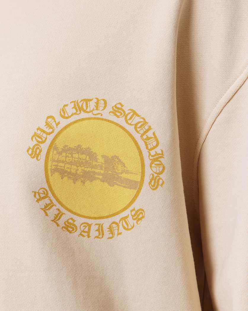 AllSaints Sun City Etta Oversized Cotton Sweatshirt Women's Birch White Women's