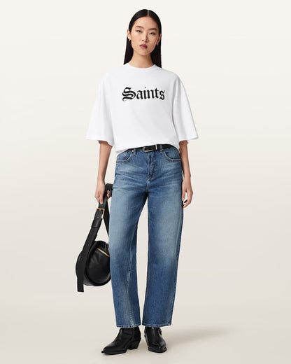 AllSaints Saint Amelie Oversized T Shirt Women's Optic White Women's