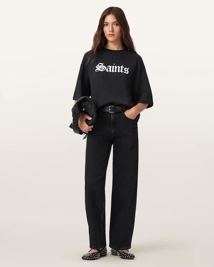 AllSaints Saint Amelie Oversized T Shirt Women's Optic White Women's