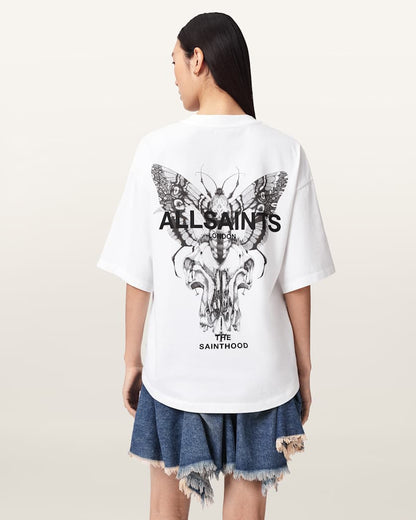 AllSaints Halis Oversized Amelie T Shirt Women's Sandy White Women's