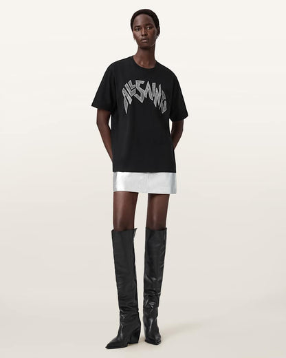AllSaints Zinc Boyfriend T Shirt Women's Black Women's