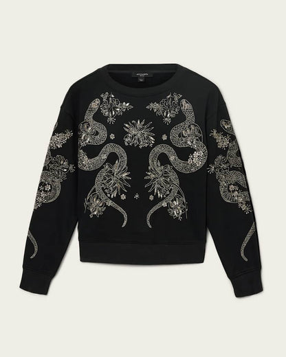 AllSaints Cecile Embellished Pippa Sweatshirt Women's Black Women's