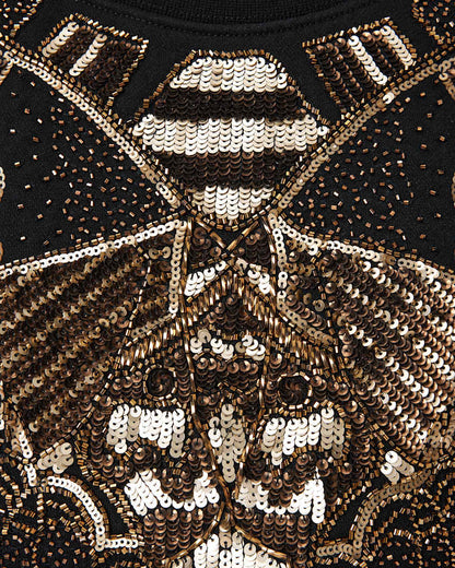AllSaints Glide Separo Embellished Sweatshirt Women's Black/Gold Women's