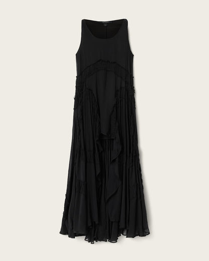 AllSaints Dorina Sleeveless Ruched Maxi Dress Women's Black Women's