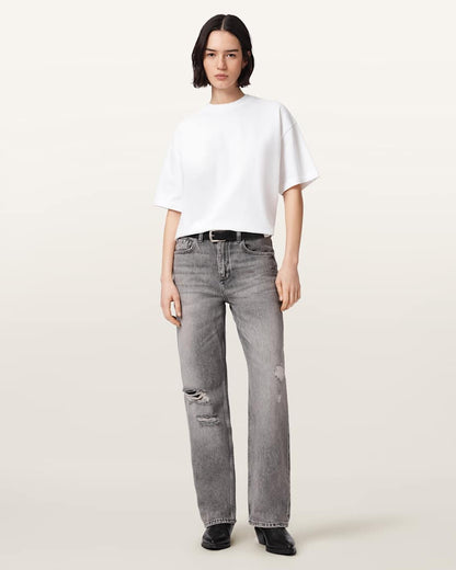 AllSaints Mabel Etta Oversized Cotton T Shirt Women's Optic White Women's