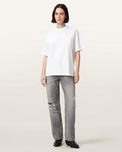 AllSaints Mabel Etta Oversized Cotton T Shirt Women's Optic White Women's