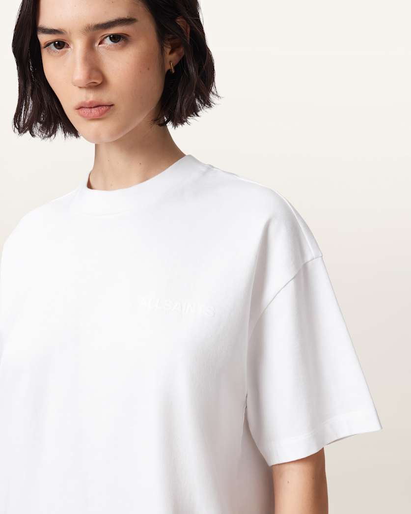 AllSaints Mabel Etta Oversized Cotton T Shirt Women's Optic White Women's