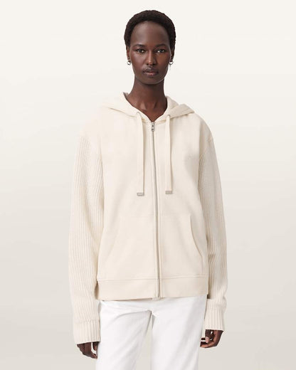 AllSaints Amphie Oversized Cotton Hoodie Women's Tofu White Women's