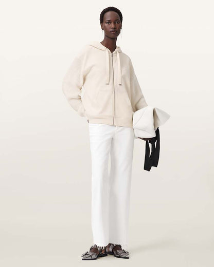AllSaints Amphie Oversized Cotton Hoodie Women's Tofu White Women's