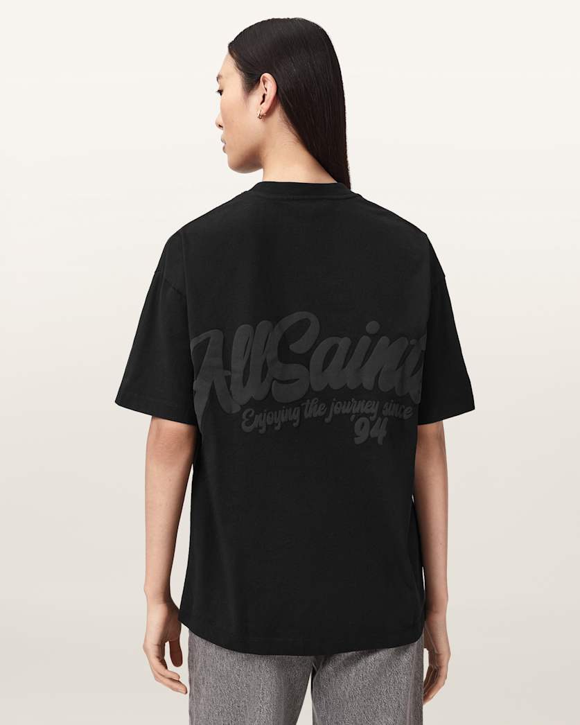 AllSaints Odyssey Etta Oversized T Shirt Women's Black Women's