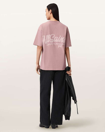 AllSaints Odyssey Etta Oversized T Shirt Women's Black Women's