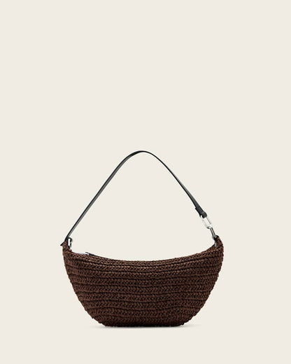 AllSaints Luna Micro Woven Bag Women's Cognac Brown Women's