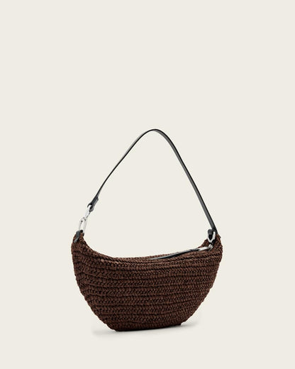 AllSaints Luna Micro Woven Bag Women's Cognac Brown Women's